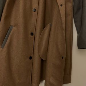 Jackets & Coats - Light Wool Trench Jacket Color Block Jackets & Coats - Light Wool Trench Jacket Color Block